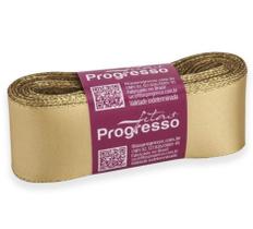 Fita de Cetim Ourela Dourada 38 mm Cor 228 OURO 10 Mts Fitas Progresso - Inspire sua Festa Loja