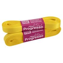 Fita de Cetim Progresso 10mm - Nº 2 c/ 10 metros - Amarelo Gema Fita de Cetim Progresso 10mm - Nº 2 c/ 10 metros - Amarelo Gema