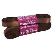 Fita de Cetim Progresso 10mm - Nº 2 c/ 10 metros - Marrom