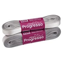 Fita de Cetim Progresso 10mm - Nº 2 c/ 10 metros - Prata