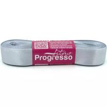Fita De Cetim Progresso 15mm - Nº3 C/10 Metros -CINZA Fita De Cetim Progresso 15mm - Nº3 C/10 Metros -CINZA