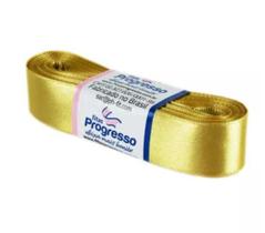 Fita de Cetim Progresso 22mm nº5 - 10m Cor 228 Ouro - 01 unidade Fita de Cetim Progresso 22mm nº5 - 10m Cor 228 Ouro - 01 unidade