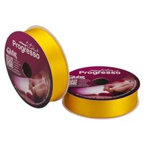 Fita de Cetim Progresso 30mm 50 Mts Amarelo Ouro 038 Fita de Cetim Progresso 30mm 50 Mts Amarelo Ouro 038