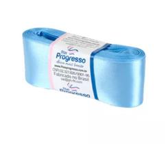 Fita de Cetim Progresso 38mm nº9 - 10m Cor 246 Azul Celeste - 01 unidade Fita de Cetim Progresso 38mm nº9 - 10m Cor 246 Azul Celeste - 01 unidade
