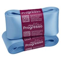Fita de Cetim Progresso 50mm - Nº 12 c/ 10 metros - Azul Bebê Fita de Cetim Progresso 50mm - Nº 12 c/ 10 metros - Azul Bebê
