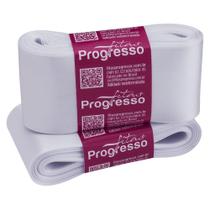 Fita de Cetim Progresso 50mm - Nº 12 c/ 10 metros - Branco Fita de Cetim Progresso 50mm - Nº 12 c/ 10 metros - Branco