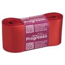 Fita de Cetim Progresso 50mm nº12- 10m Cor 1354 Vermelho Tomate - 01 unidade