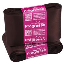 Fita de Cetim Progresso 70mm - Nº 22 c/ 10 metros - Marrom Café