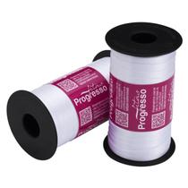 Fita de Cetim Progresso 7mm - Nº 1 c/ 100 metros - Branco Fita de Cetim Progresso 7mm - Nº 1 c/ 100 metros - Branco