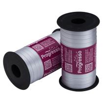 Fita de Cetim Progresso 7mm - Nº 1 c/ 100 metros - Prata