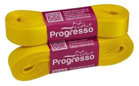 Fita de Cetim Simples Progresso CF003 15MM Amarelo Gema - 10 Metros