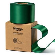 Fita de cetim verde Keypan Forest, fitas de dupla face de 2,5 polegadas, 25 metros para embrulho de presentes de Natal, artesanato, buquê de flores, papel de casamento, laços e convites