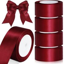 Fita de cetim Zeyune Burgundy 5 cm x 88 m para artesanato de embrulho de presentes