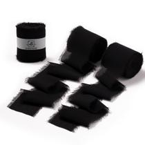 Fita de chiffon DORIS HOME preta 2x21yD para buquê de flores