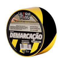Fita De Demarcação PVC 30 Metros - Preto e Amarelo
