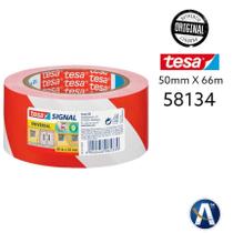 Fita De Demarcação Zebrada Vermelho E Branco 50Mmx66M Tesa