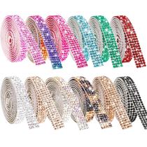 Fita de diamante de strass de cristal 12 rolos de 0,9 cm de largura 12 m