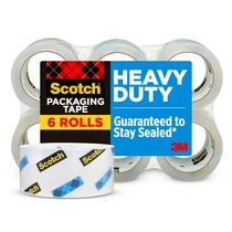Fita de embalagem de envio Scotch Heavy Duty 1,88 cm x 50 m 6 rolos Fita de embalagem de envio Scotch Heavy Duty 1,88 cm x 50 m 6 rolos