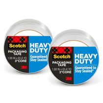 Fita de embalagem Scotch Heavy Duty 1,88 cm x 60 m transparente (pacote com 2) Fita de embalagem Scotch Heavy Duty 1,88 cm x 60 m transparente (pacote com 2)
