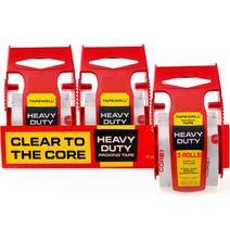 Fita de embalagem Tapewell Heavy Duty com dispensador 3 rolos transparentes