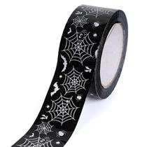Fita de embalagem Whaline Halloween Black Spider Web Bat 109Yd