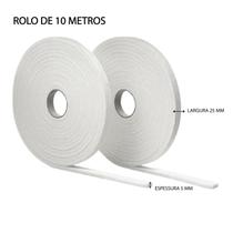 Fita De Espuma Anti Ruído Branca Adesiva 25mm X 5mm X 10mts