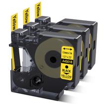Fita de etiqueta DYMO D1 compatível com COLORWING preta sobre amarelo