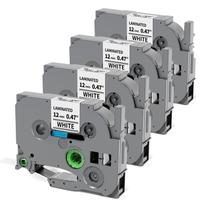 Fita de Etiqueta Labelife TZe-231 12 mm Laminada Branca, Kit com 4