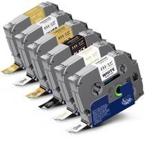 Fita de etiqueta Labelwell TZe 12 mm laminada multicolorida, pacote com 6