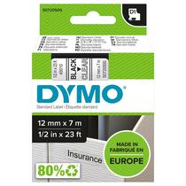 Fita de etiquetagem DYMO Standard D1 45010 preta sobre transparente 12 mm Fita de etiquetagem DYMO Standard D1 45010 preta sobre transparente 12 mm