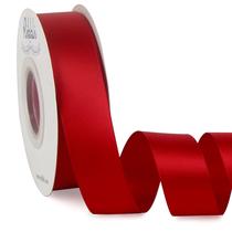 Fita de fita de cetim vermelho de dupla face 2,5 cm x contínua 22,86 m Fita de fita de cetim vermelho de dupla face 2,5 cm x contínua 22,86 m