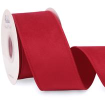 Fita de fita Fita com fio de veludo vermelho 6,35 cm Natal 10 cm