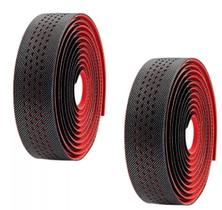 Fita De Guidão Velo Pu Com Gel Preto E Vermelho Vlt-5079