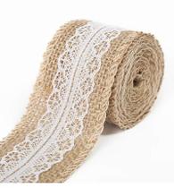 Fita De Juta Com Renda 5,5cm Larg X 10m - Natural Cor Marrom Fita De Juta Com Renda 5,5cm Larg X 10m - Natural Cor Marrom
