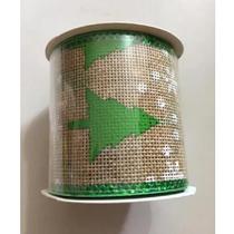 Fita De Juta Decorativa Natalina Com Bordas Coloridas 3m