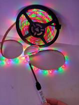 Fita de led 3528 RGB colorido 5 mts 12v controle e fonte prova da chuva Fita de led 3528 RGB colorido 5 mts 12v controle e fonte prova da chuva