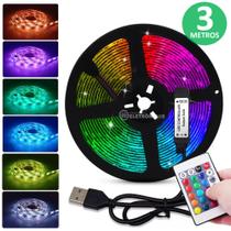 Fita De LED 5050 Multicolor Com Controle Remoto USB Luz Forte Brilhantes Super Decoração TB5048
