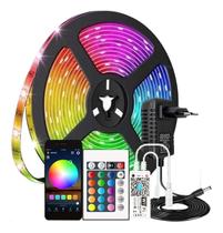 Fita De Led 5050 Rgb De 5 Metros Com Fonte e Controlador Smart Wifi Casa Inteligente