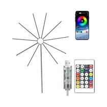 Fita De LED Bluetooth RGBIC Com Efeito De Fogos De Artifício 5V USB Sincronização Musical Decoração Fita De LED Bluetooth RGBIC Com Efeito De Fogos De Artifício 5V USB Sincronização Musical Decoração