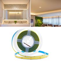 Fita De Led Cob Luz Linear Flexível Adesiva De 5M 12V IP20 320 Leds/M De 8MM Para Ambientes Residenciais e Comerciais