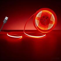 Fita de LED COB USB 3 mm Ultrafina Vermelha 1,5 m Fita de LED COB USB 3 mm Ultrafina Vermelha 1,5 m