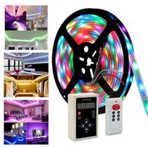 Fita De Led Digital Mágica RGB 6803 De 5M Com 328 Efeitos Capa De SiliconeIP67 De 12V Com Controlador E Controle Remoto