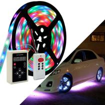 Fita De Led Digital Rgb 6803 De 5M Com 328 Efeitos Proteção De Silicone Ip67 De 12V Com Controlador E Controle Remoto