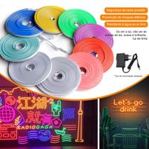 Fita de Led Mangueira Neon 5 Metros 22W Alto Brilho Flexivel 12V Siliconada IP65 Sem Fonte Fita de Led Mangueira Neon 5 Metros 22W Alto Brilho Flexivel 12V Siliconada IP65 Sem Fonte