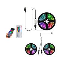 Fita De LED RGB 1-30M USB Adesiva Com Controle Remoto 5V Wifi Bluetooth 15M 25M 5M 3M 2M 4M