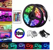 Fita De Led Rgb 5050 10 Metros Para Decoração Com Fonte Fita De Led Rgb 5050 10 Metros Para Decoração Com Fonte