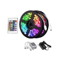 Fita De Led Rgb 5050 15 Metros Para Decoração Com Fonte 5Amp