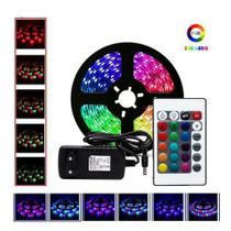 Fita De Led Rgb 5050 C/Fonte E Controle