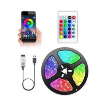 Fita de LED RGB 5050 SMD 5V USB - Iluminação Bluetooth para TV e Desktop