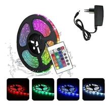 Fita De Led Rgb Universal 5mt Prova D'agua C/ Controle e Fonte